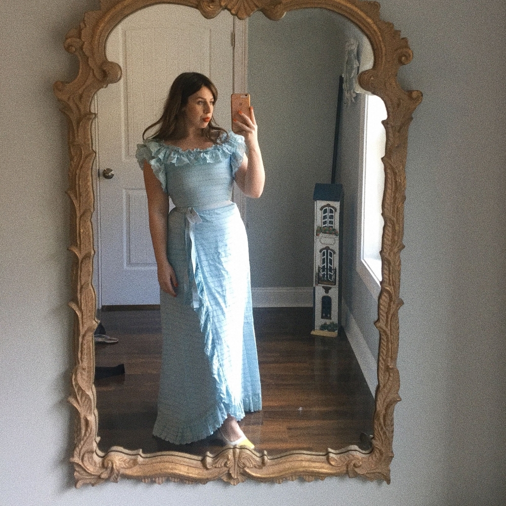 Vintage Mollie Parnis Robin's Egg Blue Dress